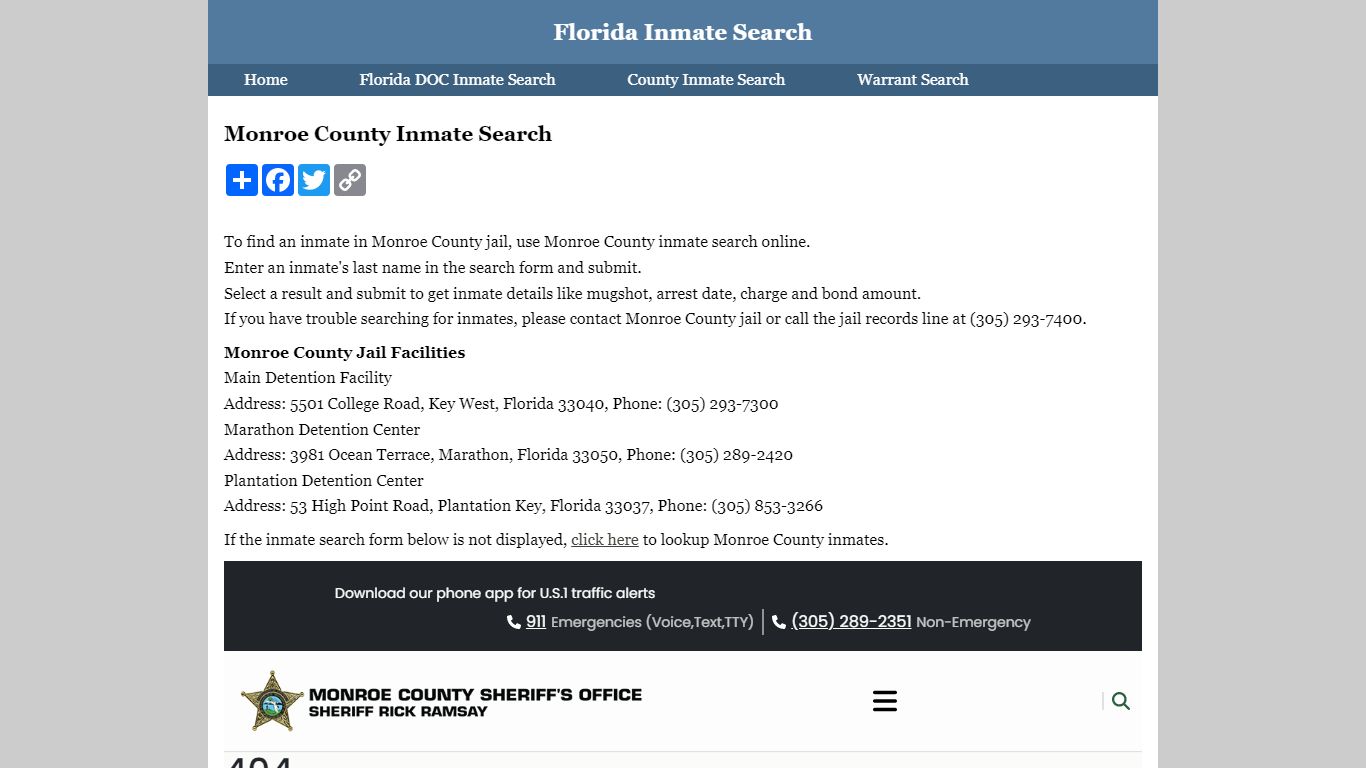 Monroe County Inmate Search