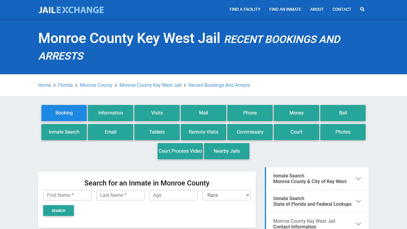 Monroe County Key West Jail FL Recent Arrests and Bookings