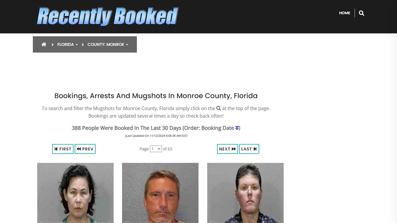 Bookings, Arrests and Mugshots in Monroe County, Florida - Recently Booked