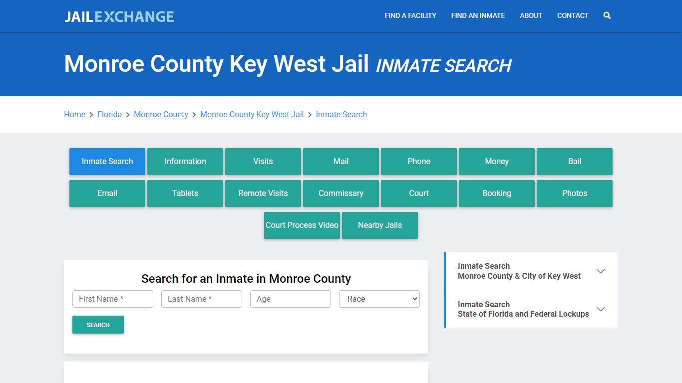 Monroe County Key West Jail, FL Inmate Search: Roster & Mugshots