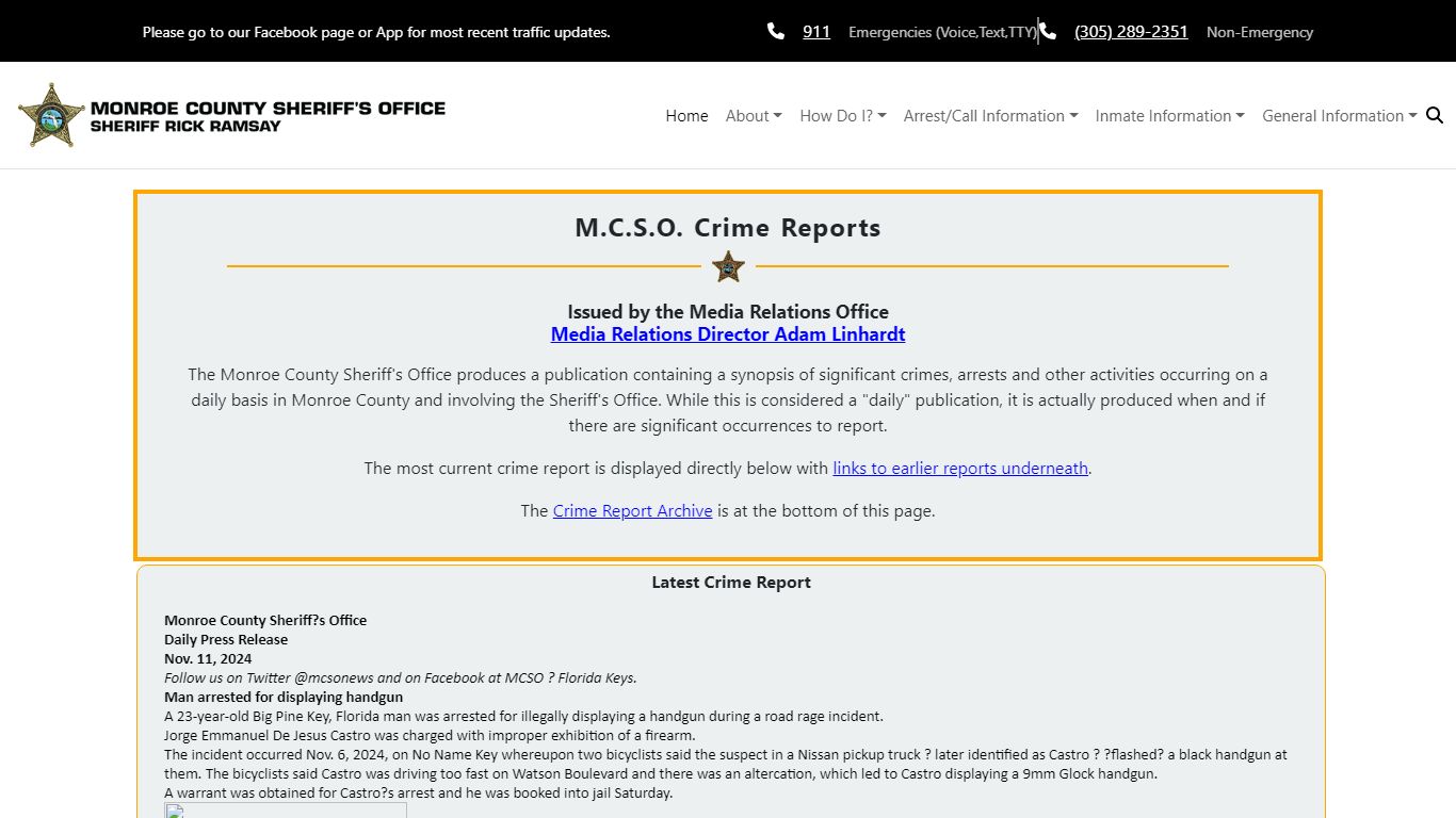 M.C.S.O. Crime Reports - Keysso.net