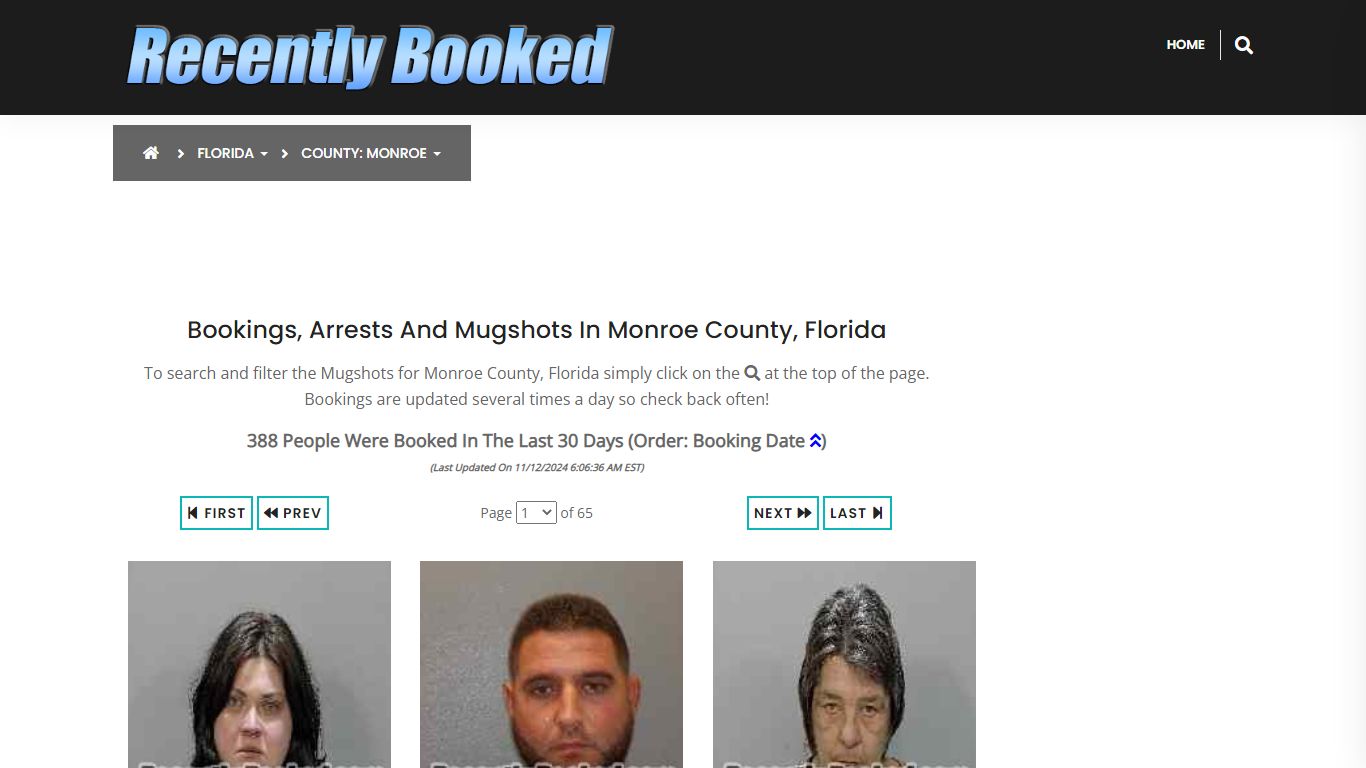 Bookings, Arrests and Mugshots in Monroe County, Florida - Recently Booked